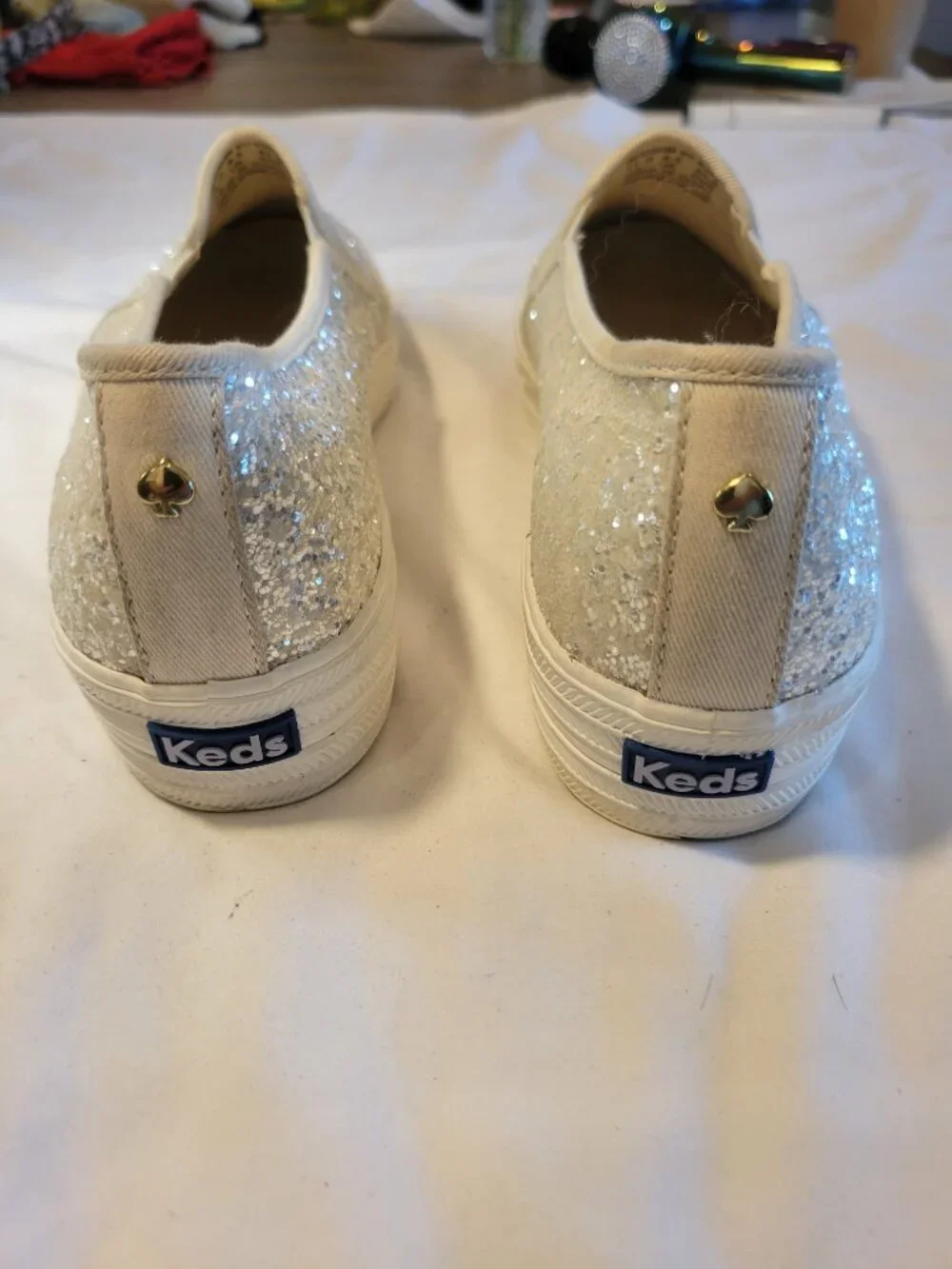 Keds x Kate Spade Triple Decker Silver Glitter  Slip On Sneakers Women's 11